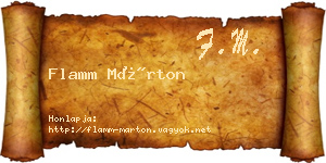 Flamm Márton névjegykártya