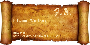 Flamm Márton névjegykártya