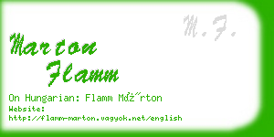 marton flamm business card